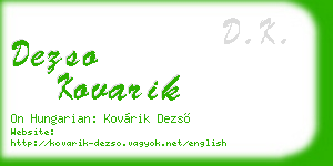 dezso kovarik business card